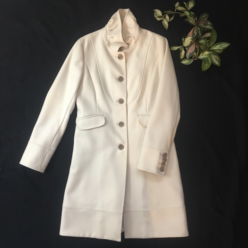 J. Crew Wool Dress Coat w/ Ruched Collar